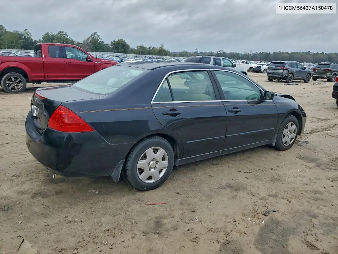 1HGCM56427A150478 2007 Honda Accord Lx