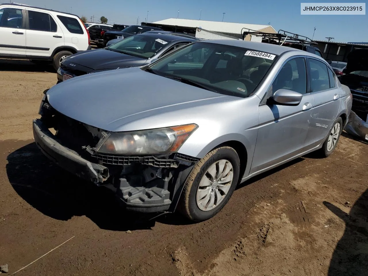 2008 Honda Accord Lx VIN: JHMCP263X8C023915 Lot: 70588494