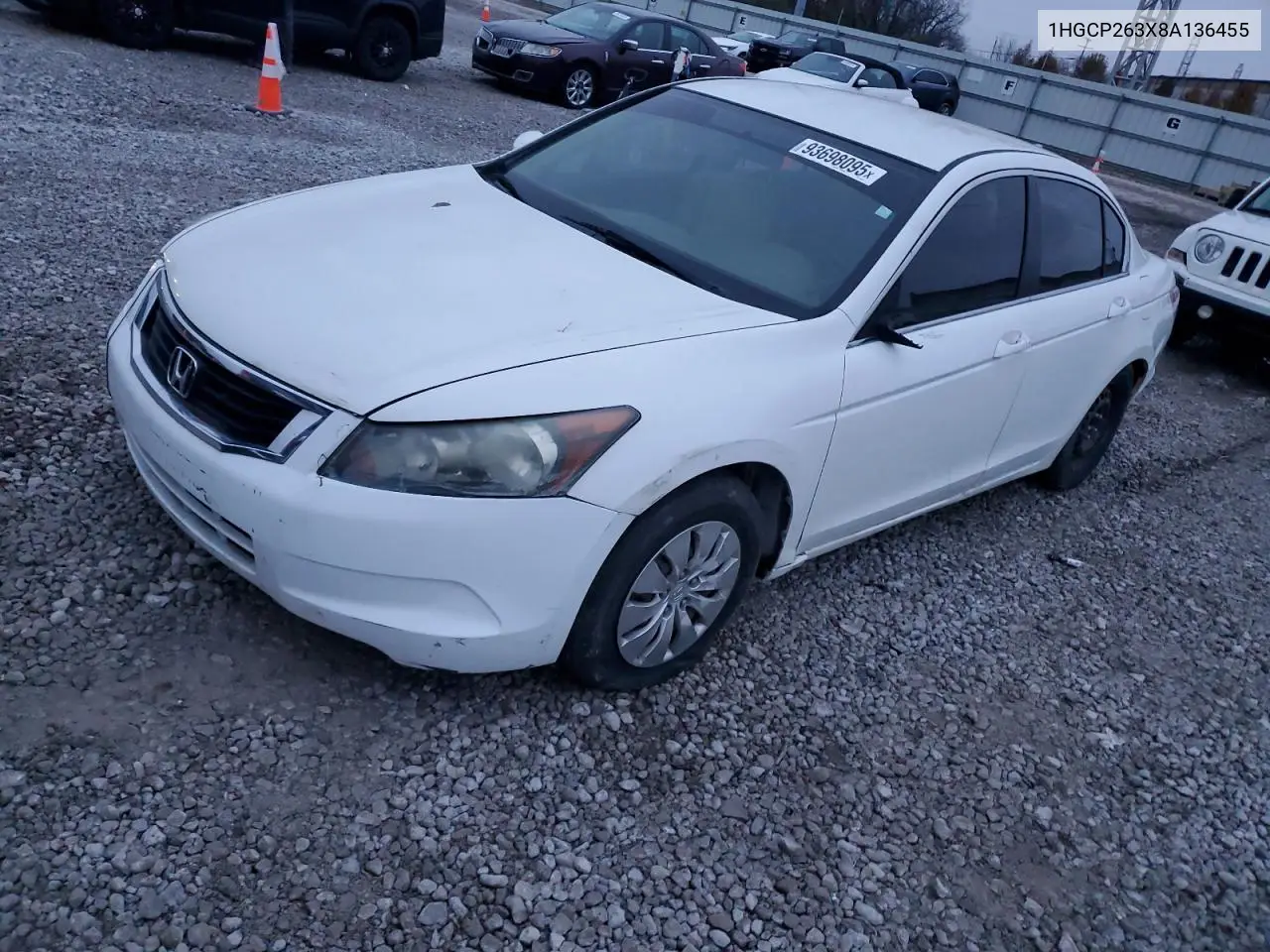 1HGCP263X8A136455 2008 Honda Accord Lx