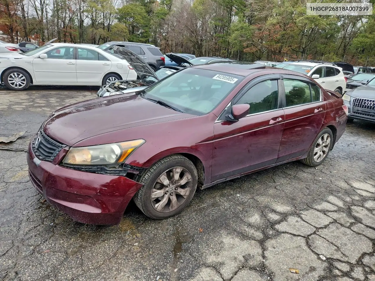 1HGCP26818A007399 2008 Honda Accord Exl