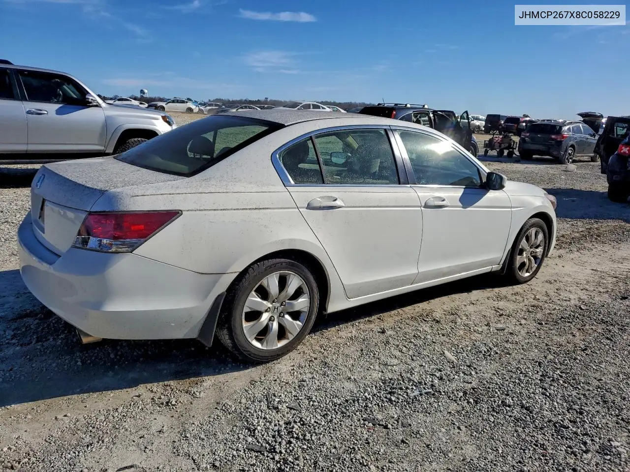 JHMCP267X8C058229 2008 Honda Accord Ex