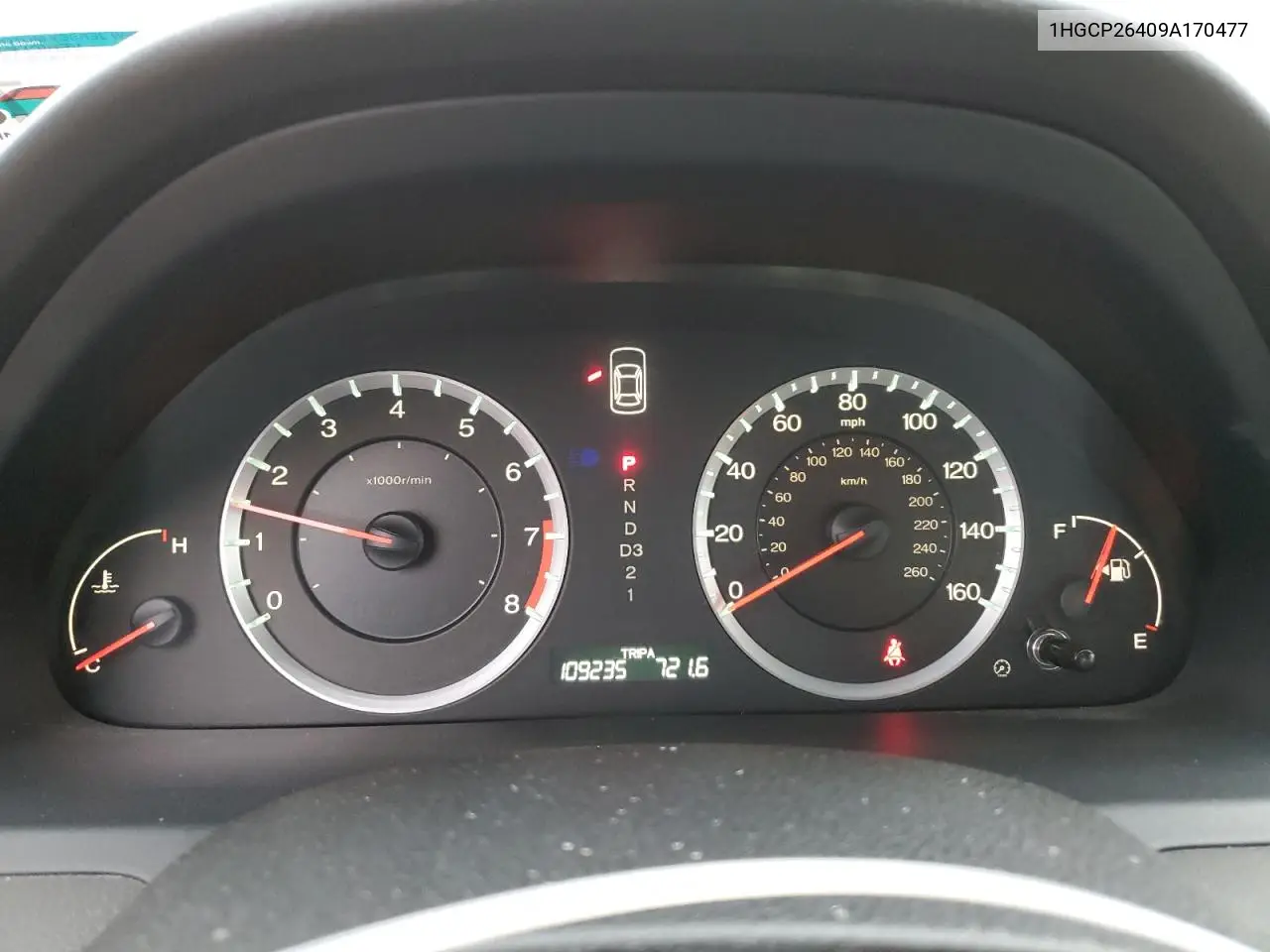 1HGCP26409A170477 2009 Honda Accord Lxp
