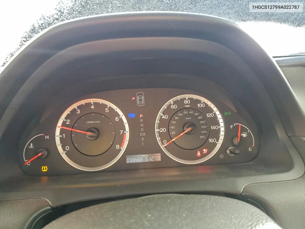 1HGCS12799A022787 2009 Honda Accord Ex