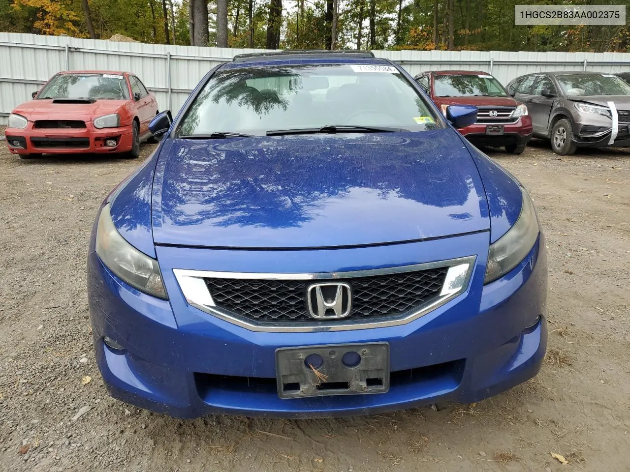 1HGCS2B83AA002375 2010 Honda Accord Exl