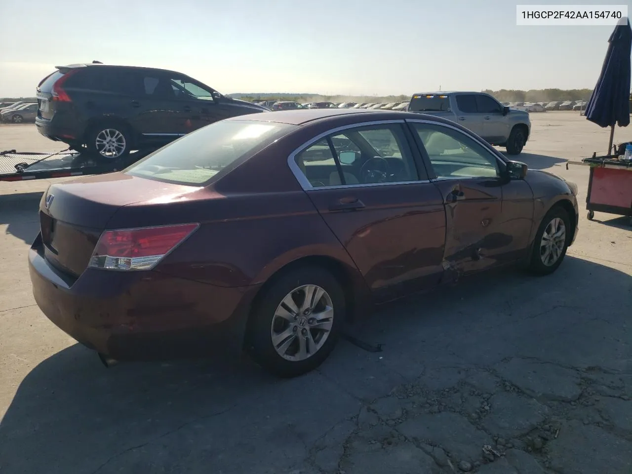 2010 Honda Accord Lxp VIN: 1HGCP2F42AA154740 Lot: 71360424