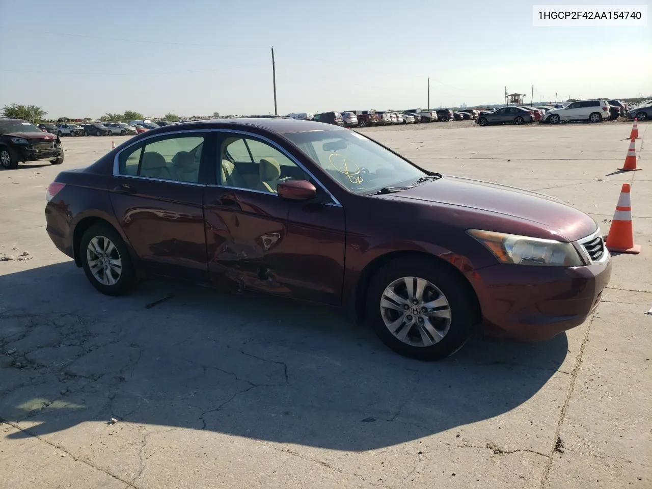 2010 Honda Accord Lxp VIN: 1HGCP2F42AA154740 Lot: 71360424