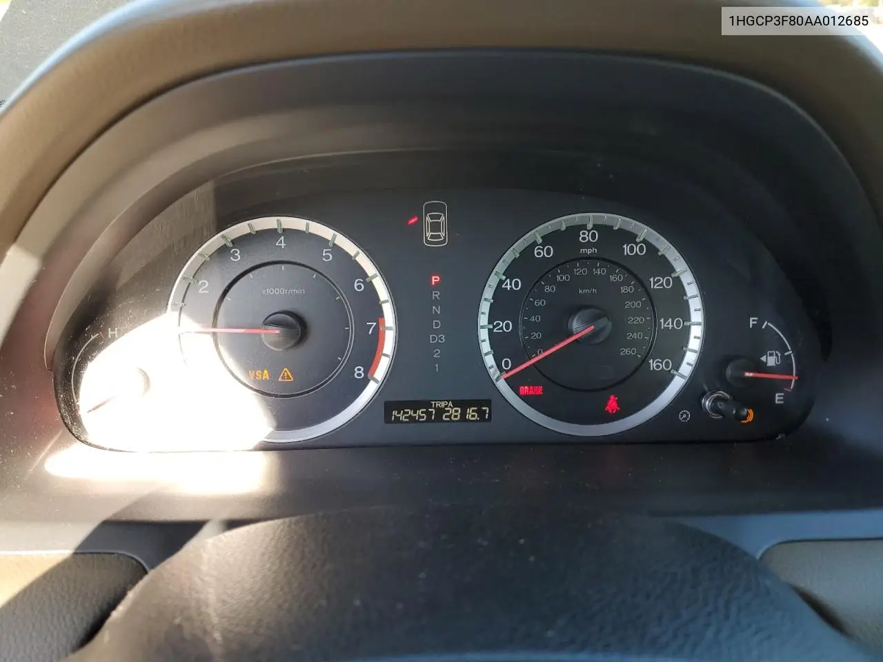 1HGCP3F80AA012685 2010 Honda Accord Exl