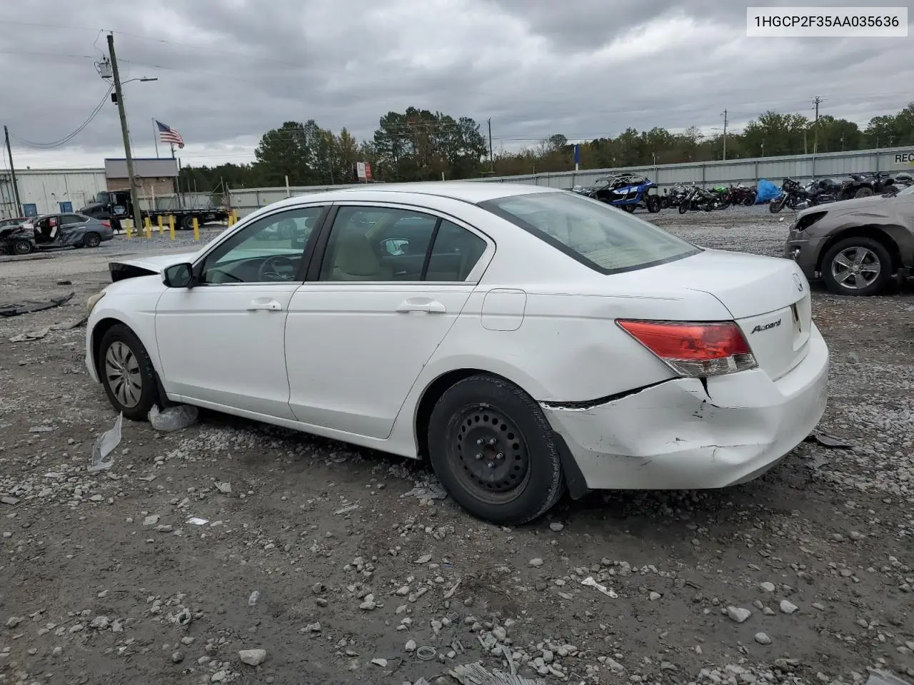 1HGCP2F35AA035636 2010 Honda Accord Lx