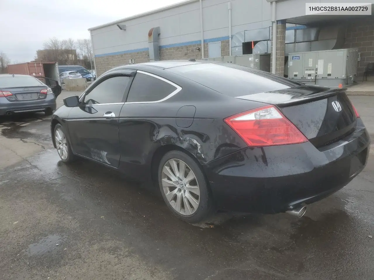 1HGCS2B81AA002729 2010 Honda Accord Exl