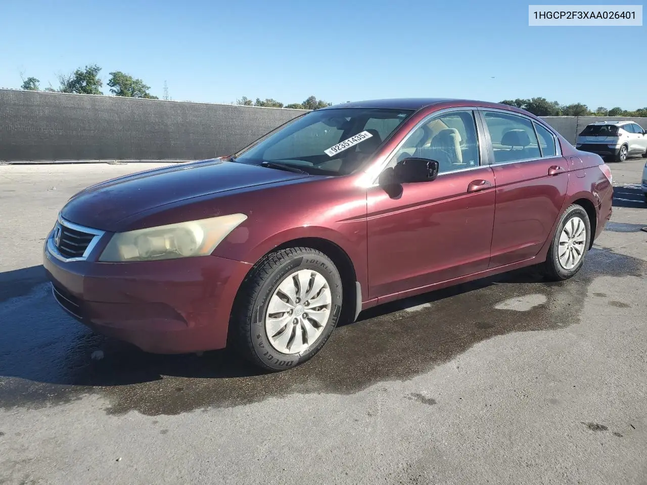 1HGCP2F3XAA026401 2010 Honda Accord Lx