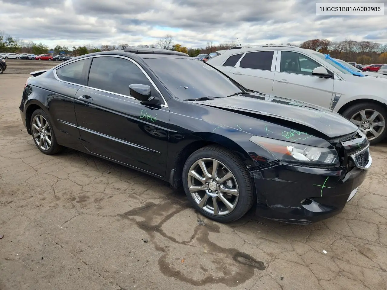 1HGCS1B81AA003986 2010 Honda Accord Exl