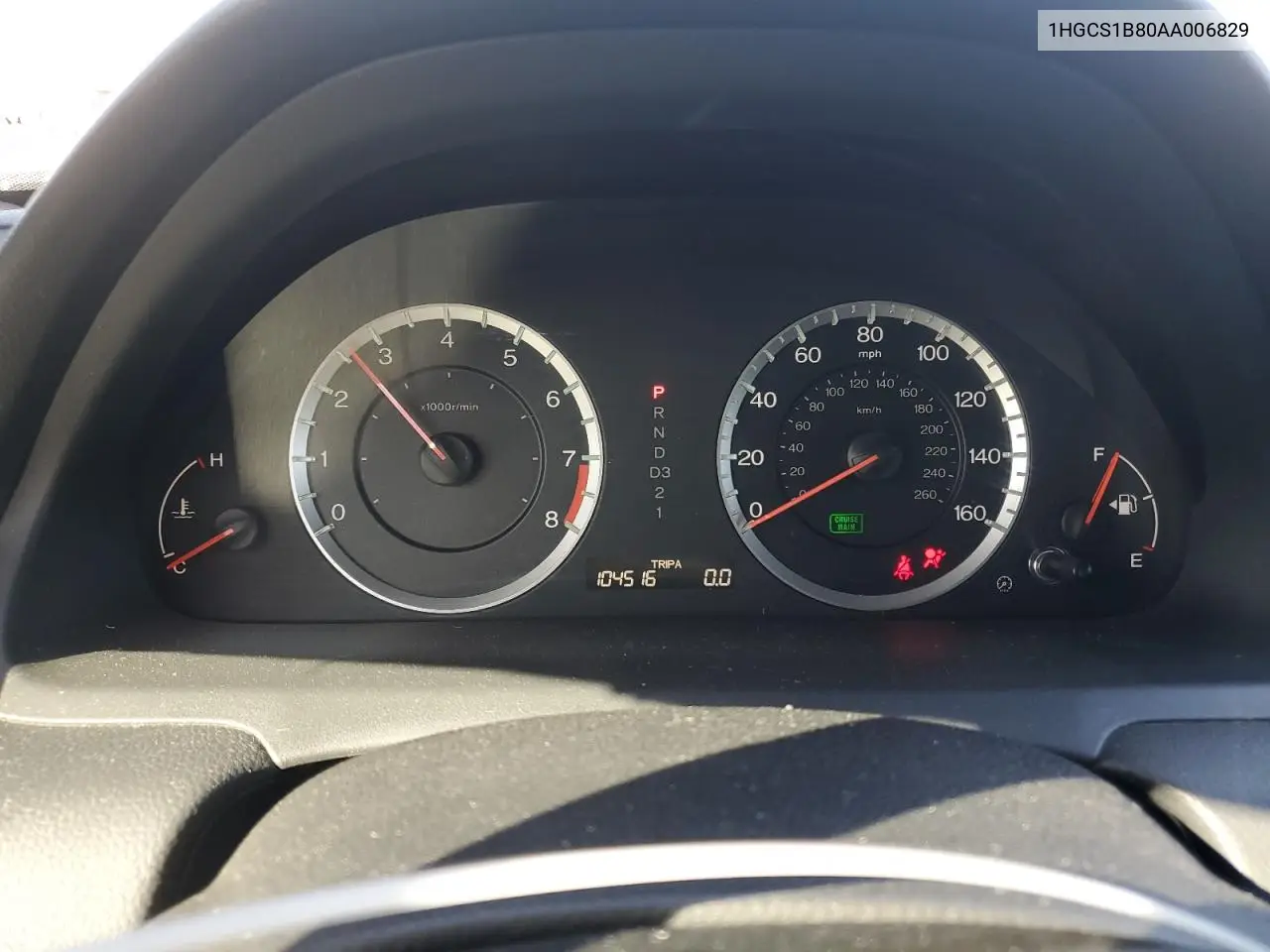 1HGCS1B80AA006829 2010 Honda Accord Exl