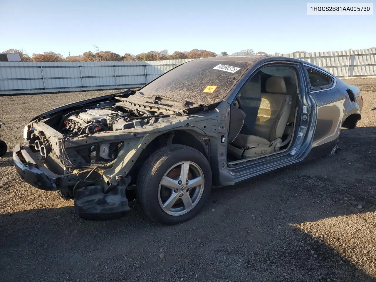 1HGCS2B81AA005730 2010 Honda Accord Exl