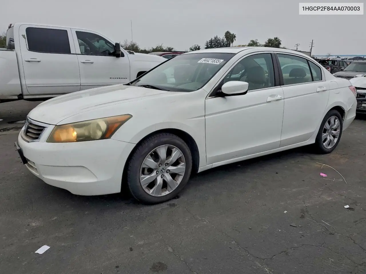1HGCP2F84AA070003 2010 Honda Accord Exl