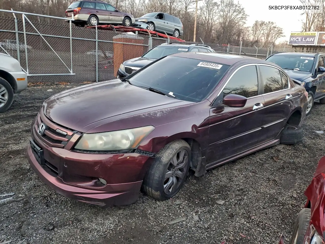 5KBCP3F8XAB012782 2010 Honda Accord Exl