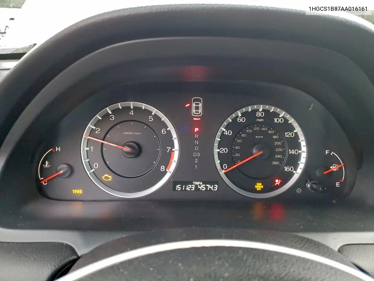 1HGCS1B87AA016161 2010 Honda Accord Exl