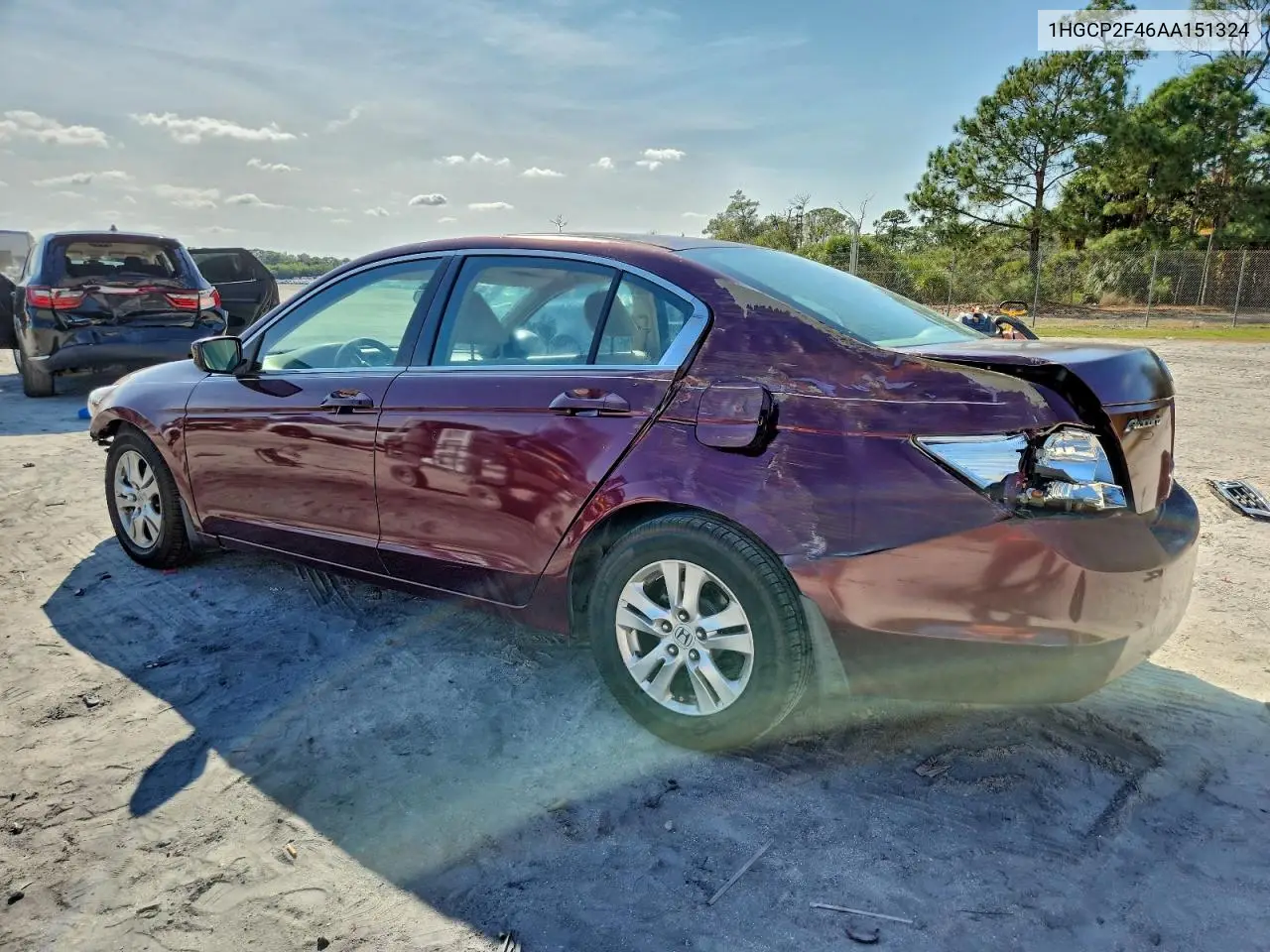 1HGCP2F46AA151324 2010 Honda Accord Lxp