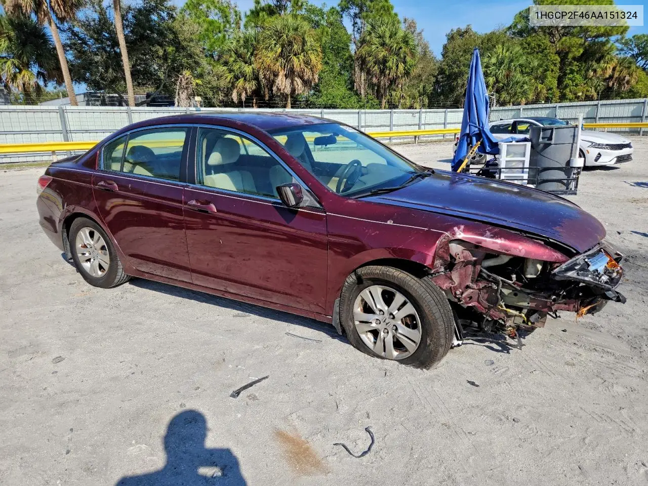 1HGCP2F46AA151324 2010 Honda Accord Lxp