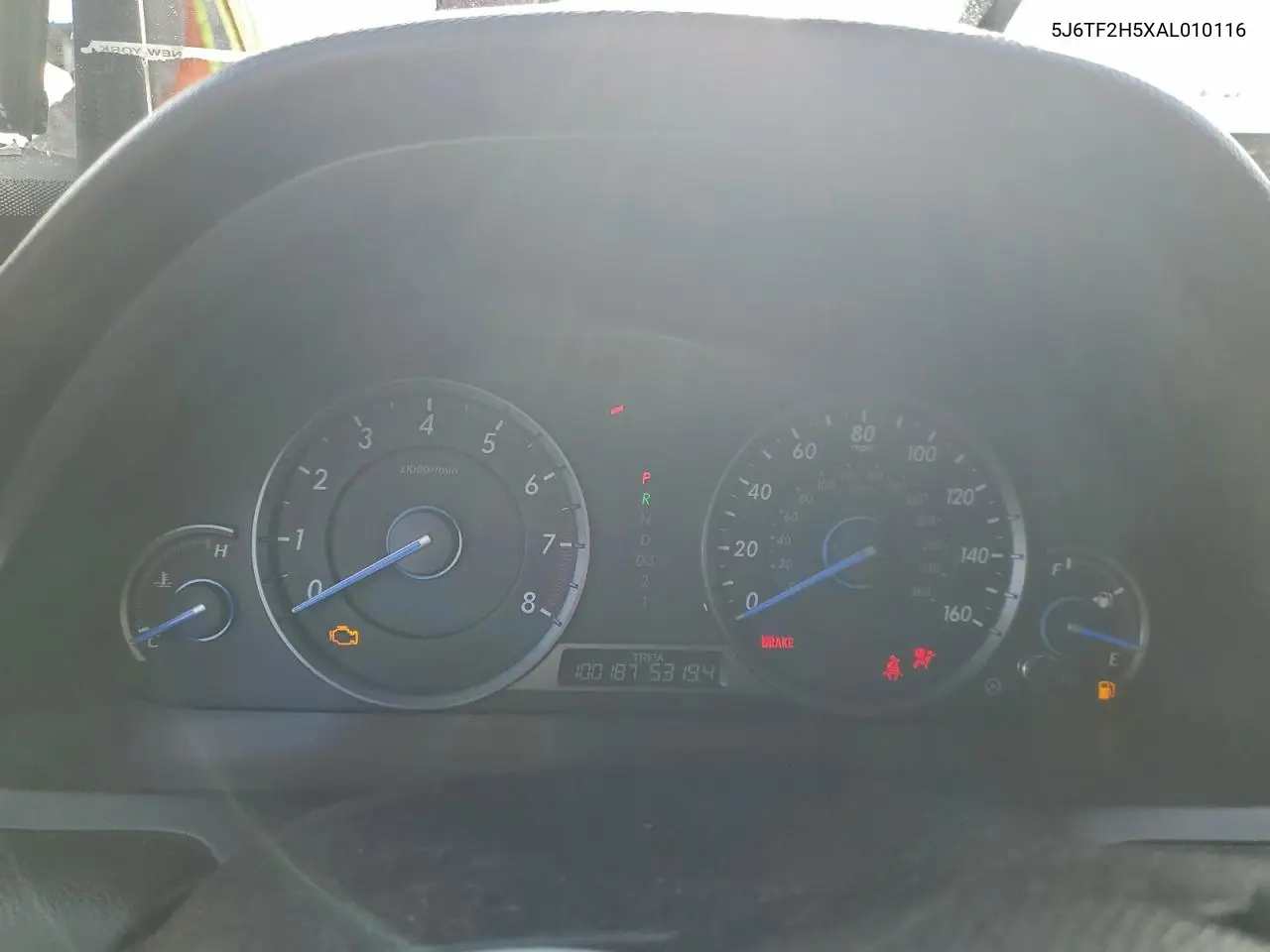 5J6TF2H5XAL010116 2010 Honda Accord Crosstour Exl