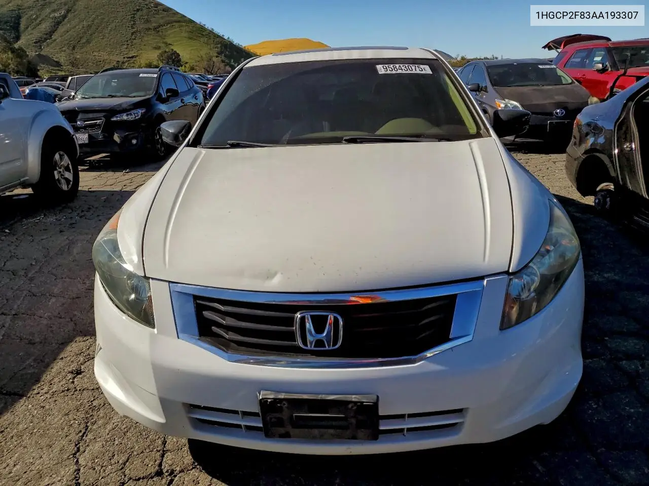 1HGCP2F83AA193307 2010 Honda Accord Exl