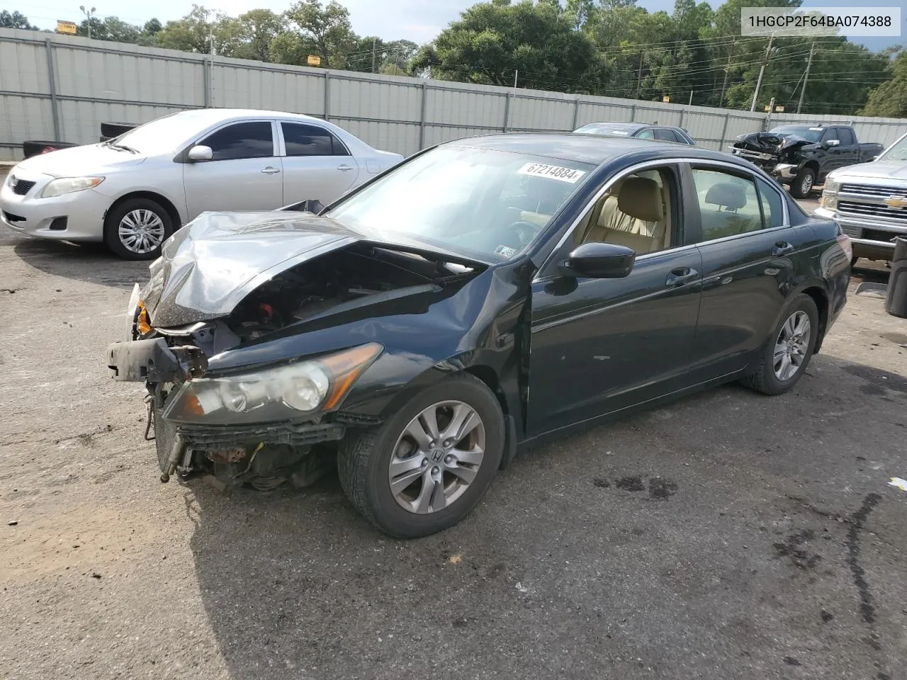 2011 Honda Accord Se VIN: 1HGCP2F64BA074388 Lot: 67214884