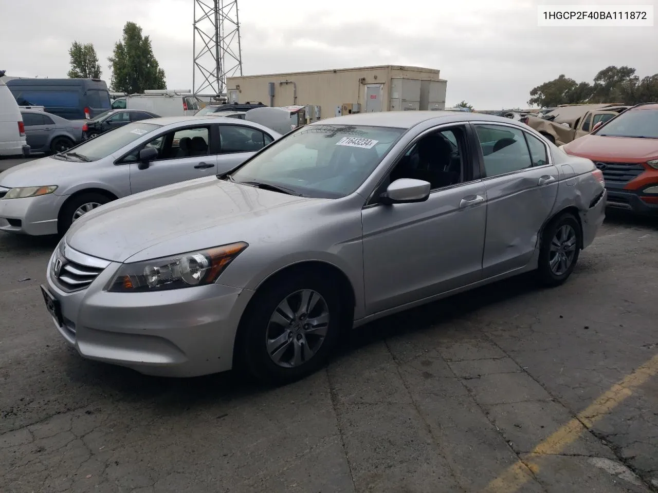 2011 Honda Accord Lxp VIN: 1HGCP2F40BA111872 Lot: 71643234