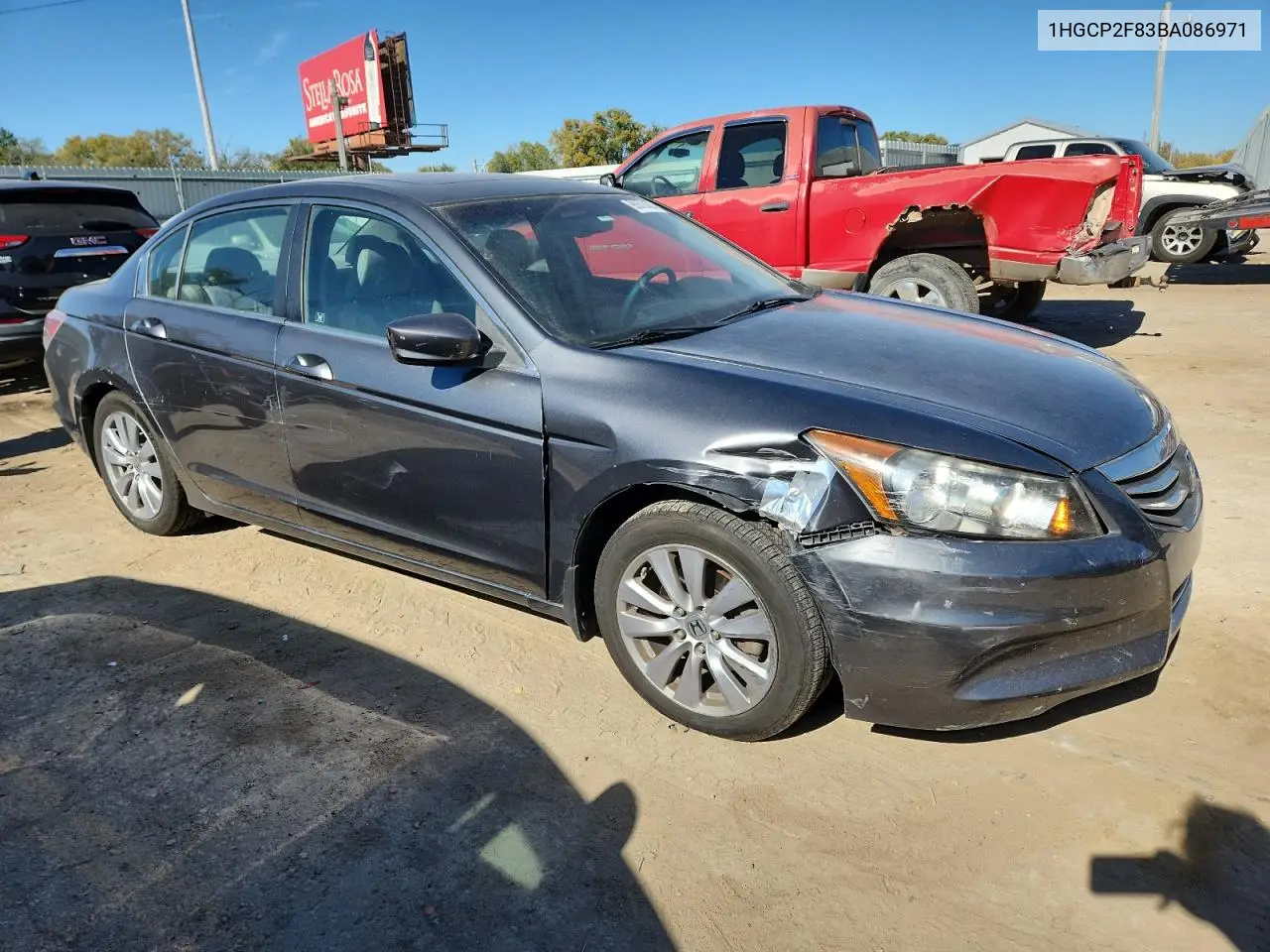 1HGCP2F83BA086971 2011 Honda Accord Exl