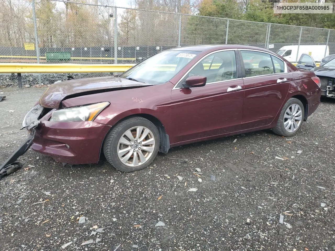 1HGCP3F85BA000985 2011 Honda Accord Exl