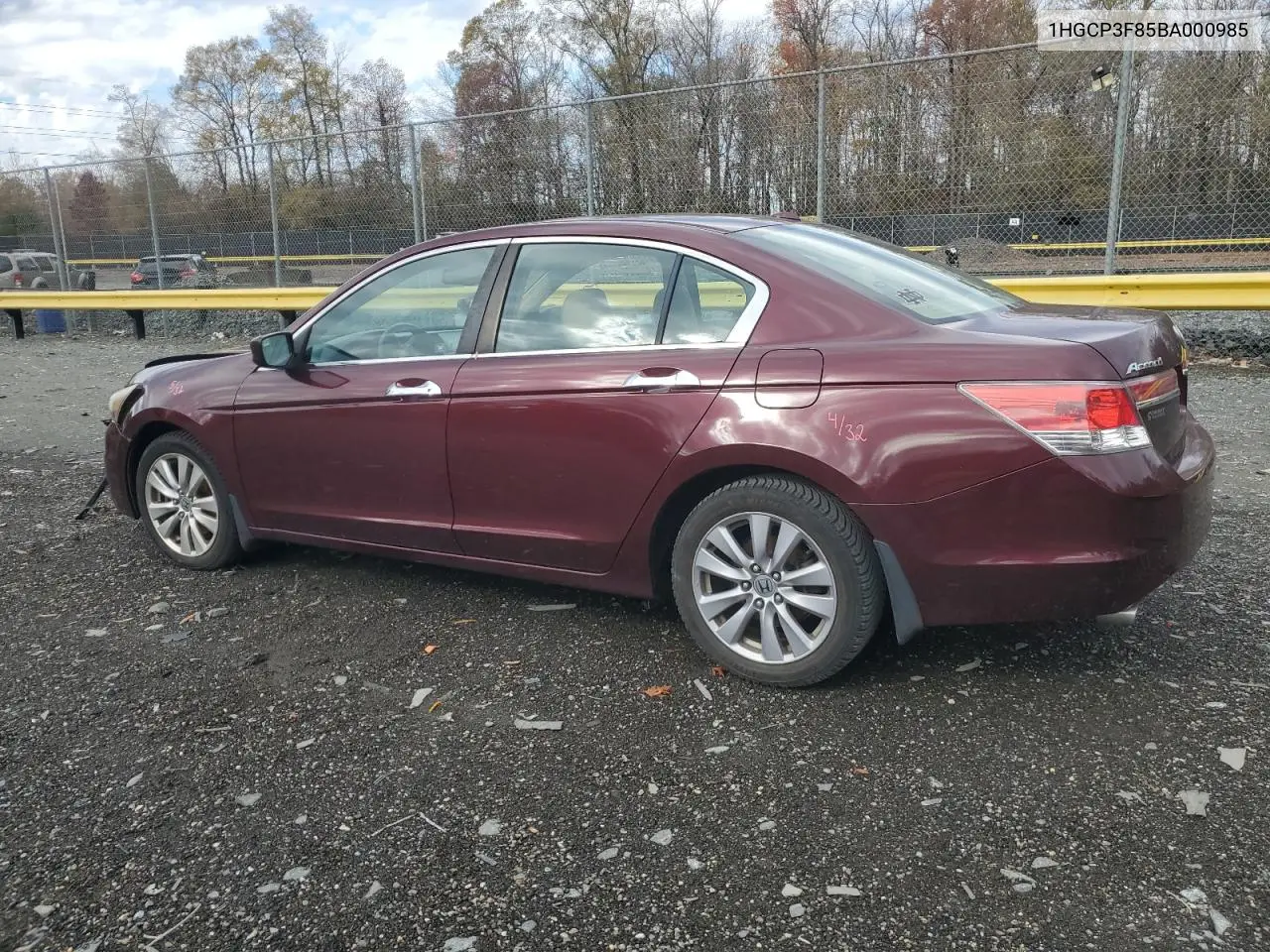 1HGCP3F85BA000985 2011 Honda Accord Exl