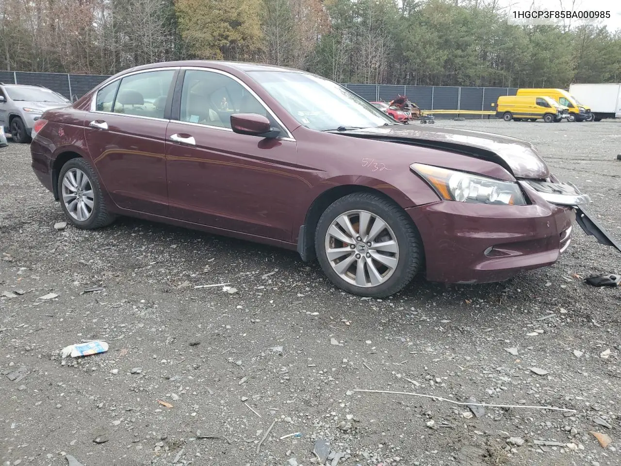 1HGCP3F85BA000985 2011 Honda Accord Exl