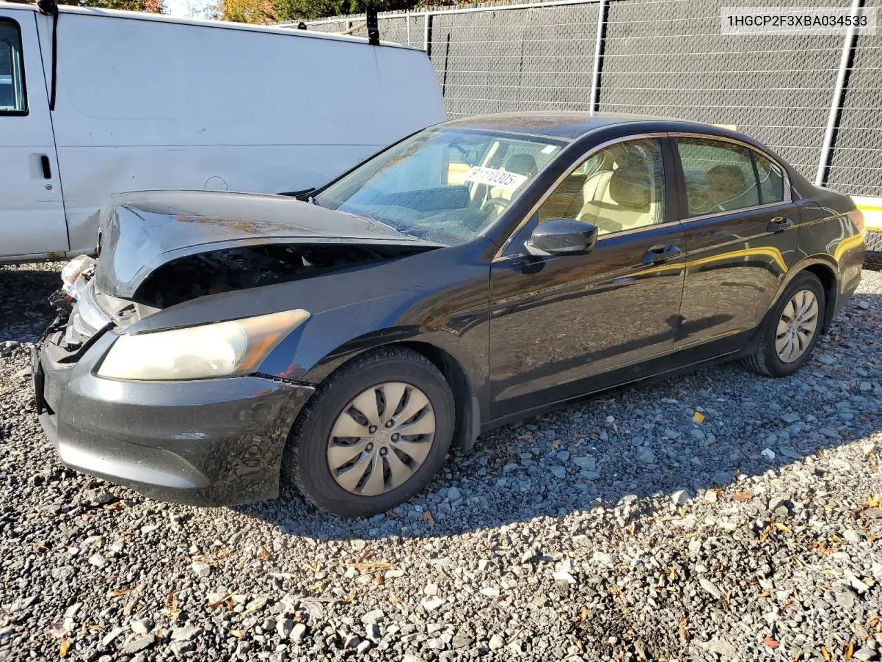 1HGCP2F3XBA034533 2011 Honda Accord Lx
