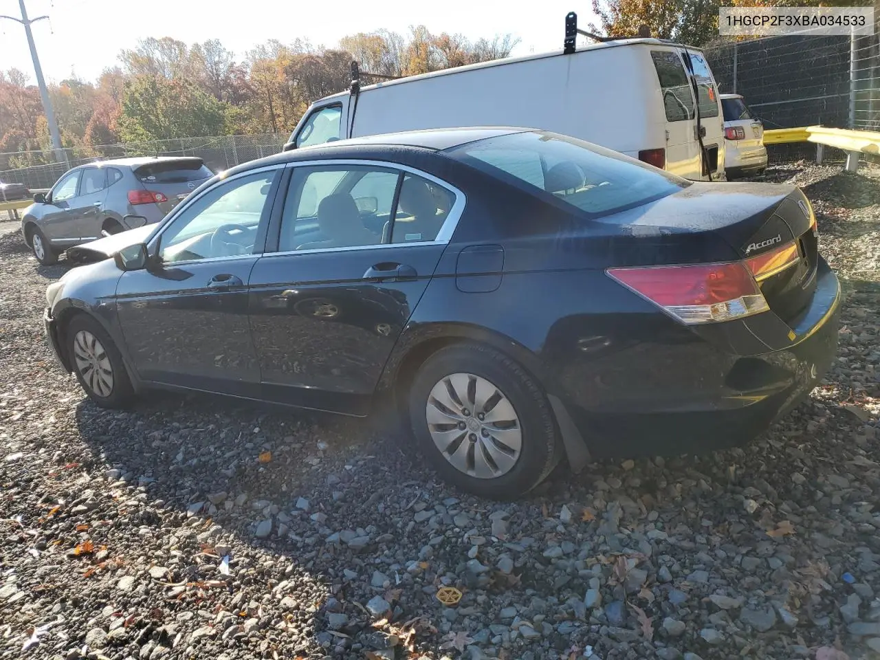 1HGCP2F3XBA034533 2011 Honda Accord Lx