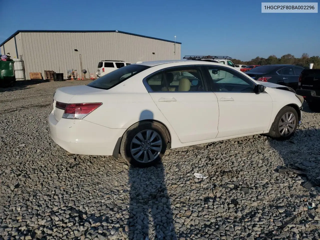 1HGCP2F80BA002296 2011 Honda Accord Exl