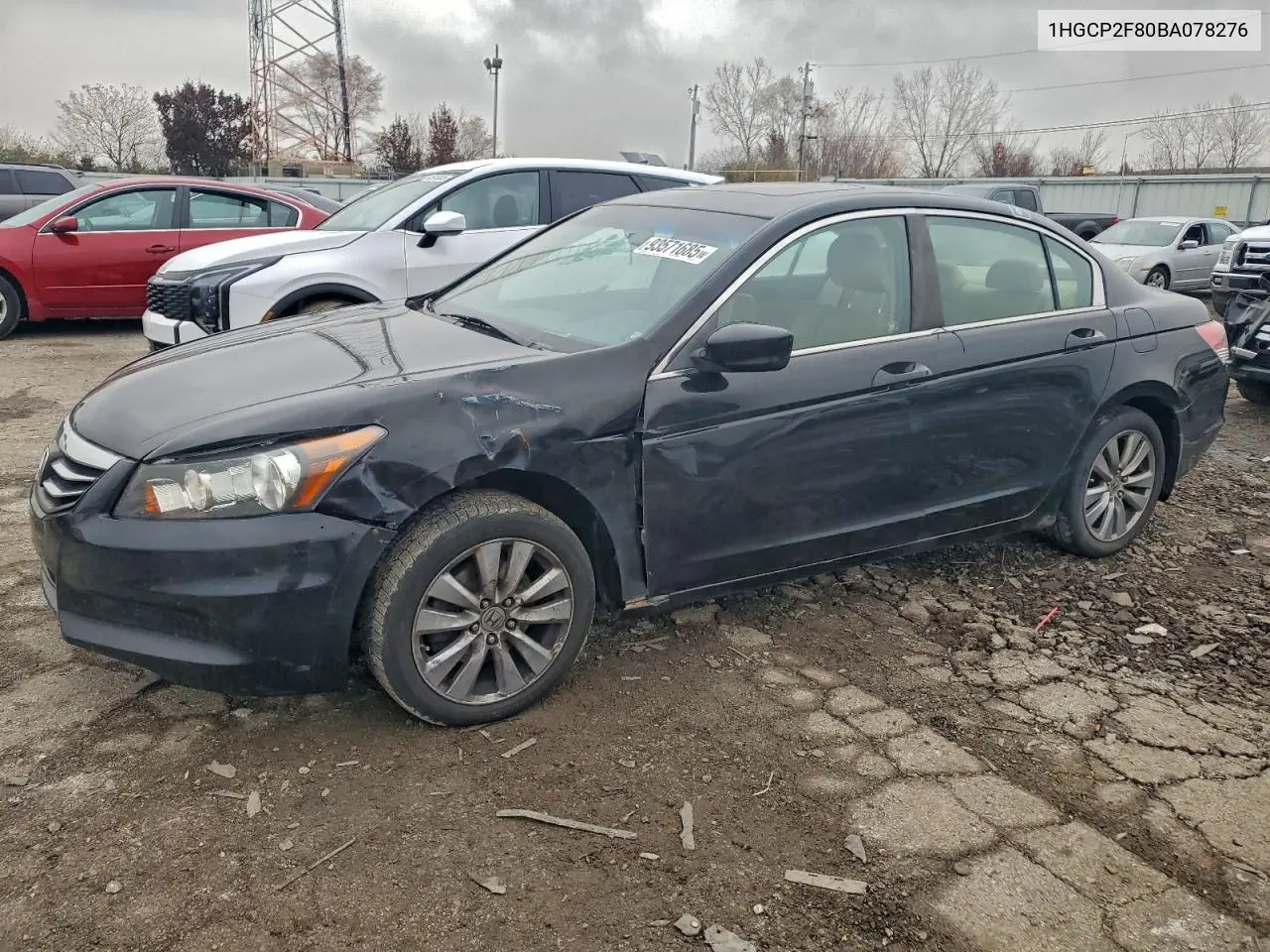 1HGCP2F80BA078276 2011 Honda Accord Exl