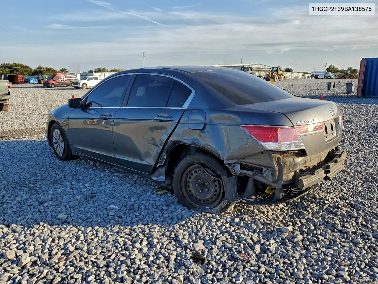 1HGCP2F39BA138575 2011 Honda Accord Lx