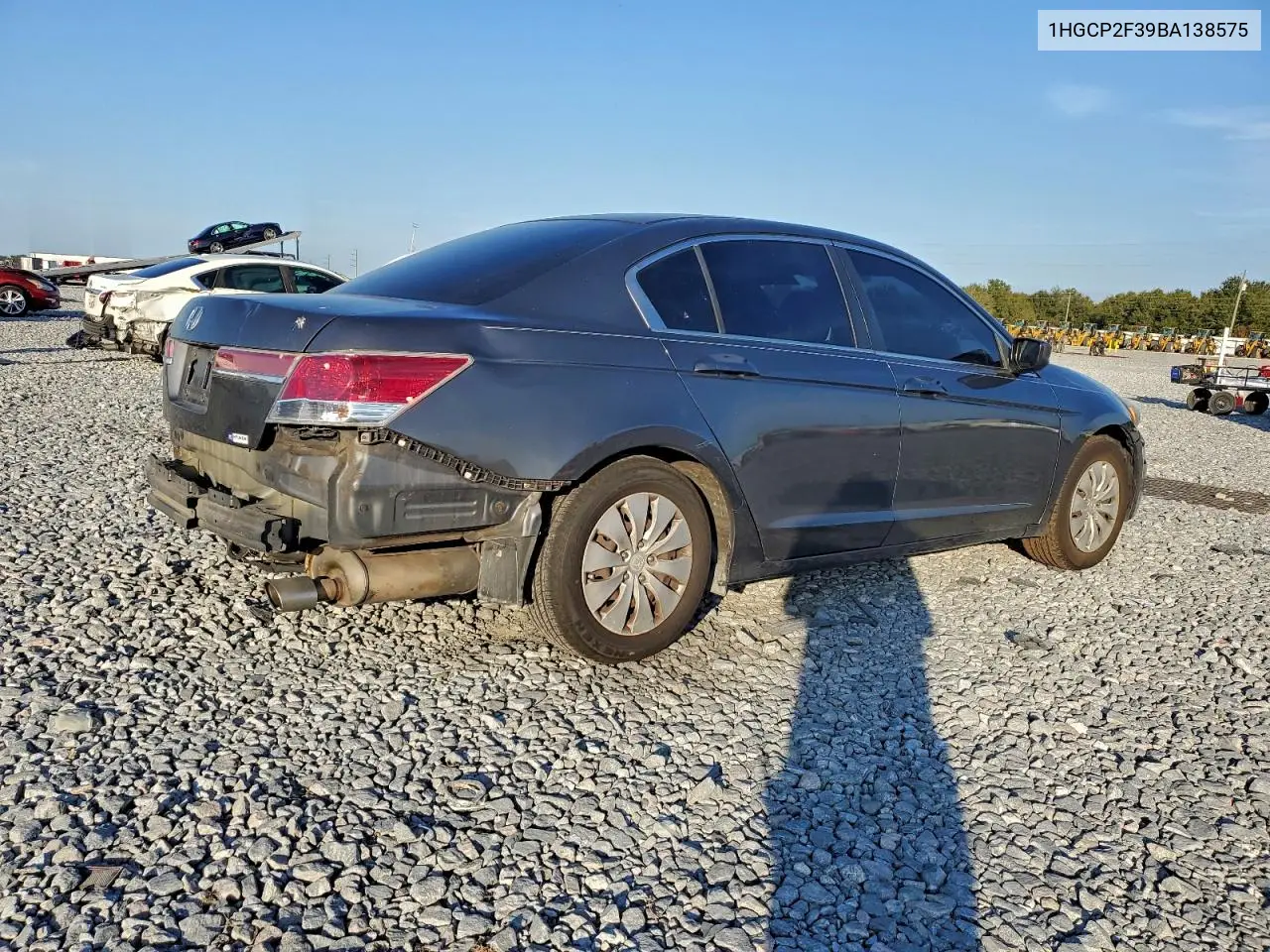 1HGCP2F39BA138575 2011 Honda Accord Lx