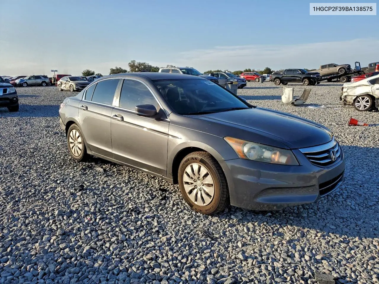 1HGCP2F39BA138575 2011 Honda Accord Lx