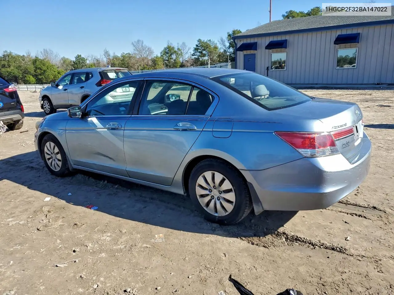 1HGCP2F32BA147022 2011 Honda Accord Lx