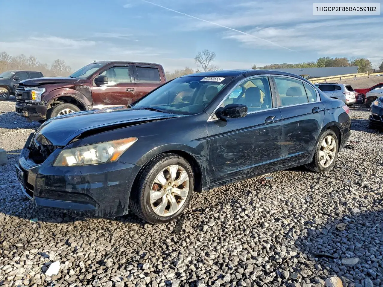 1HGCP2F86BA059182 2011 Honda Accord Exl