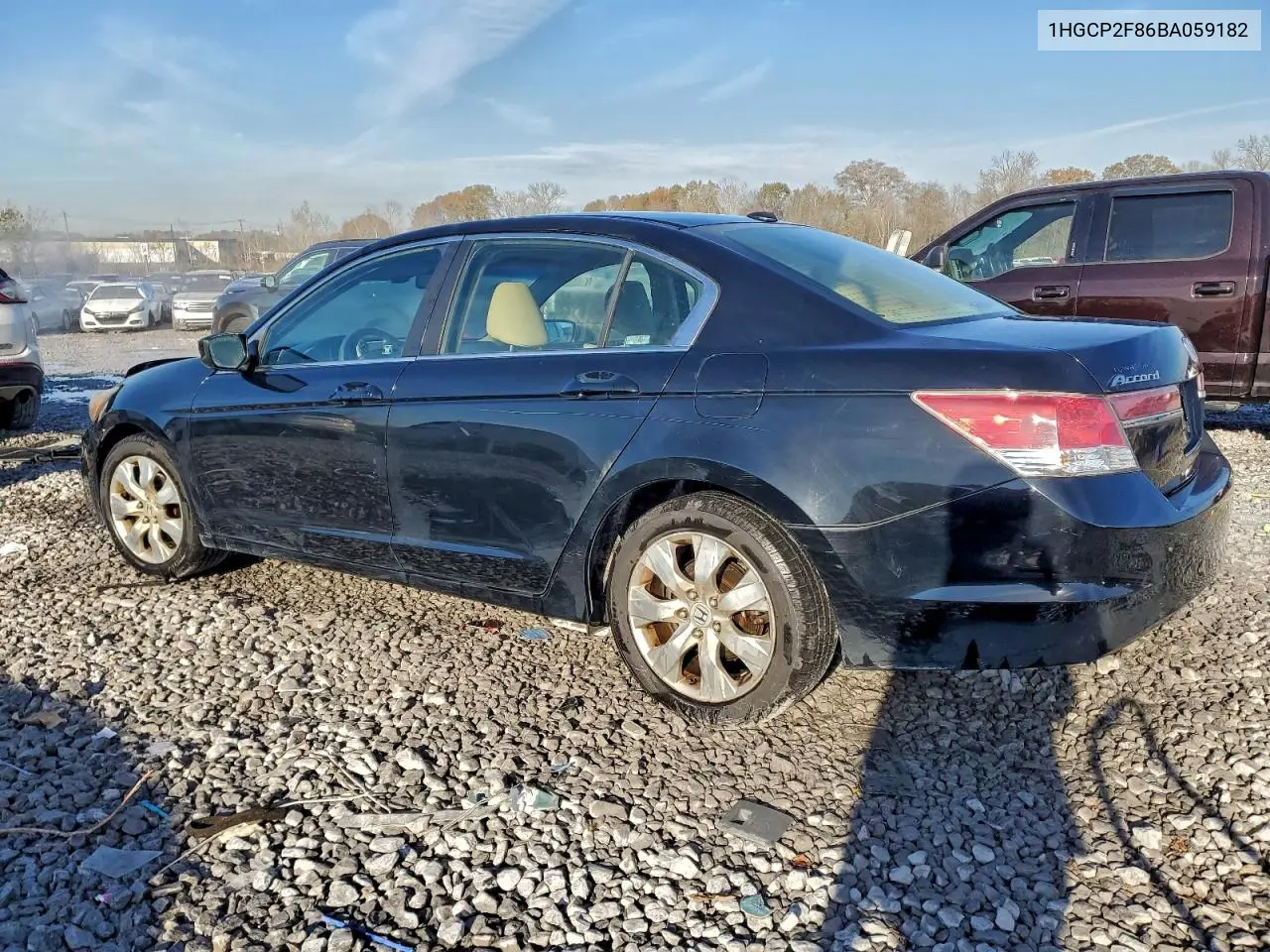 1HGCP2F86BA059182 2011 Honda Accord Exl