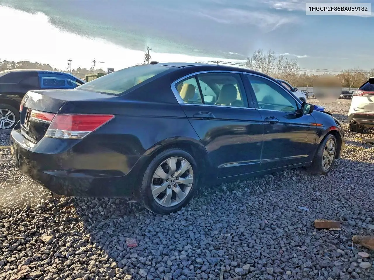 1HGCP2F86BA059182 2011 Honda Accord Exl