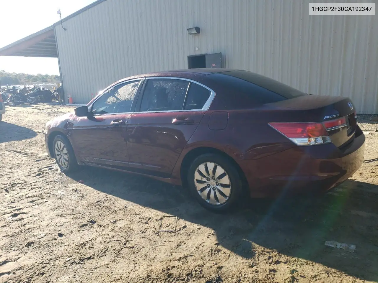 1HGCP2F30CA192347 2012 Honda Accord Lx