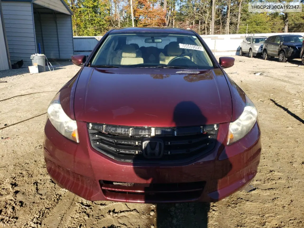 1HGCP2F30CA192347 2012 Honda Accord Lx