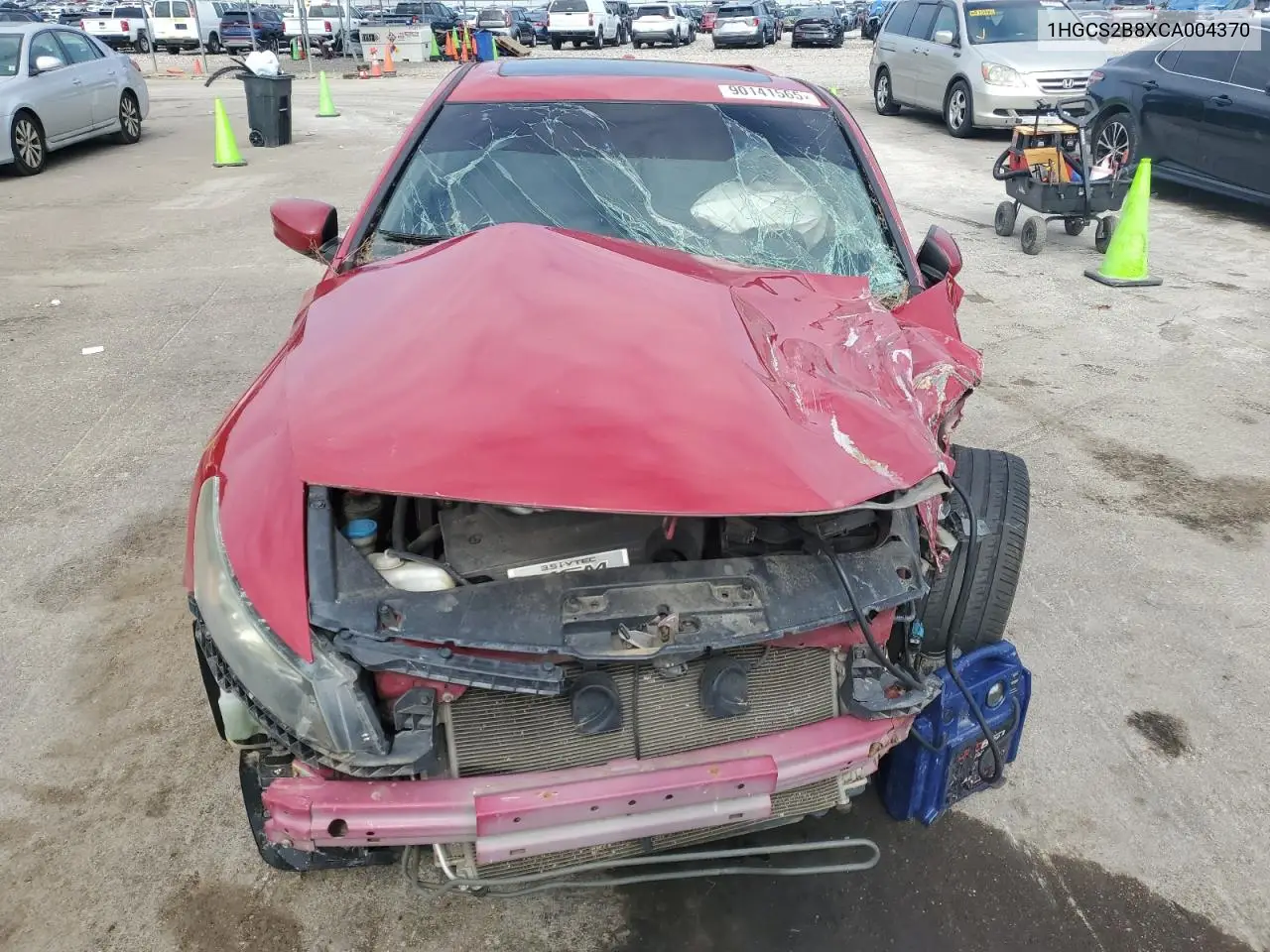 1HGCS2B8XCA004370 2012 Honda Accord Exl