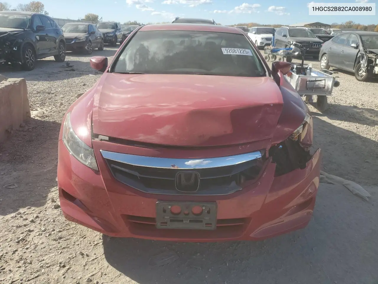 1HGCS2B82CA008980 2012 Honda Accord Exl