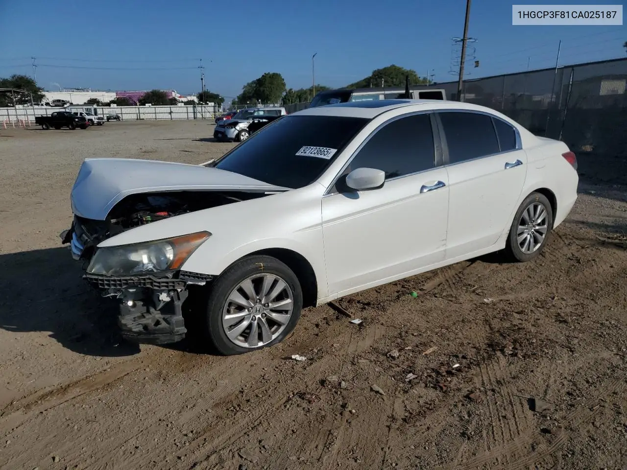 1HGCP3F81CA025187 2012 Honda Accord Exl