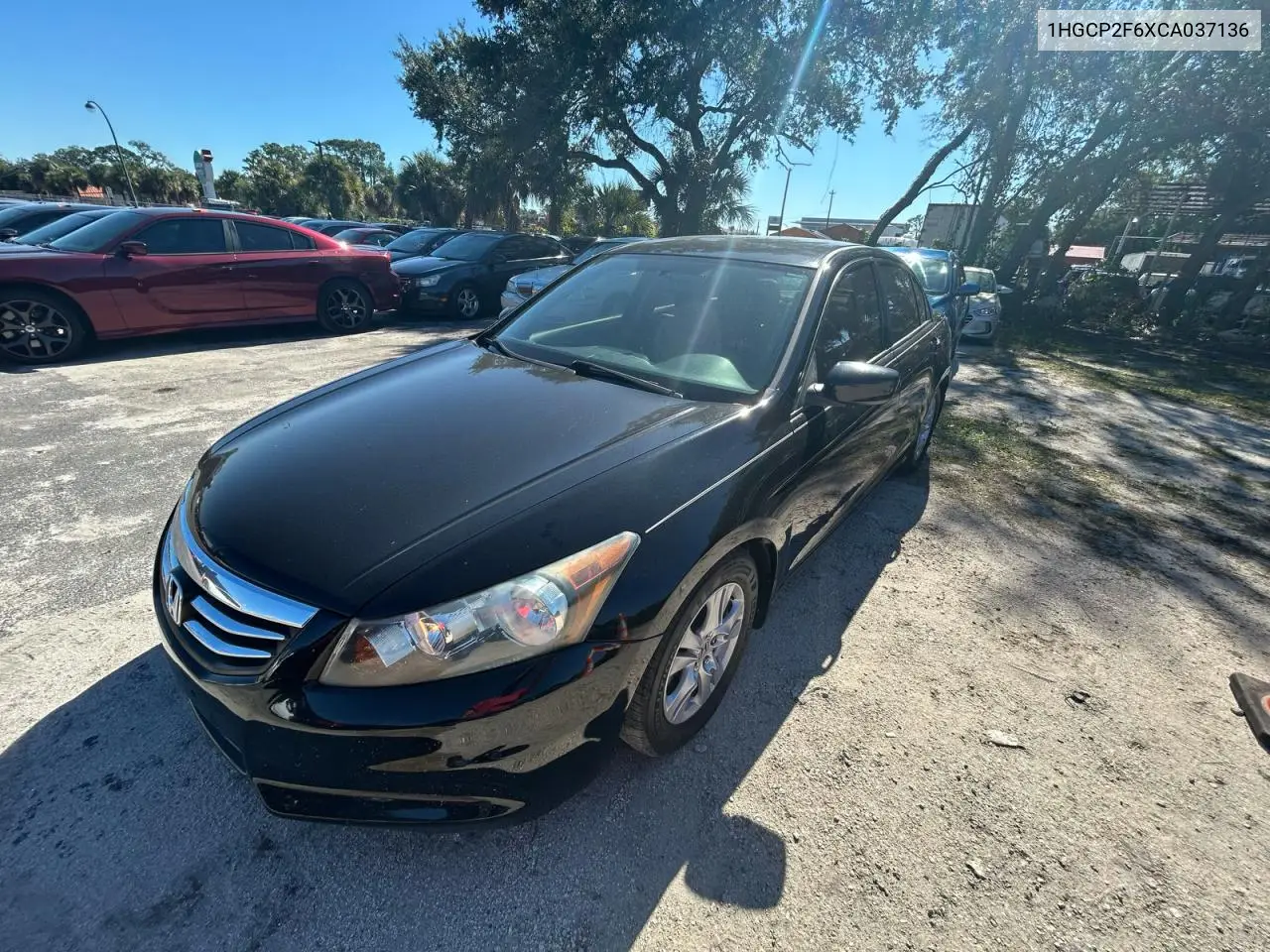 1HGCP2F6XCA037136 2012 Honda Accord Se
