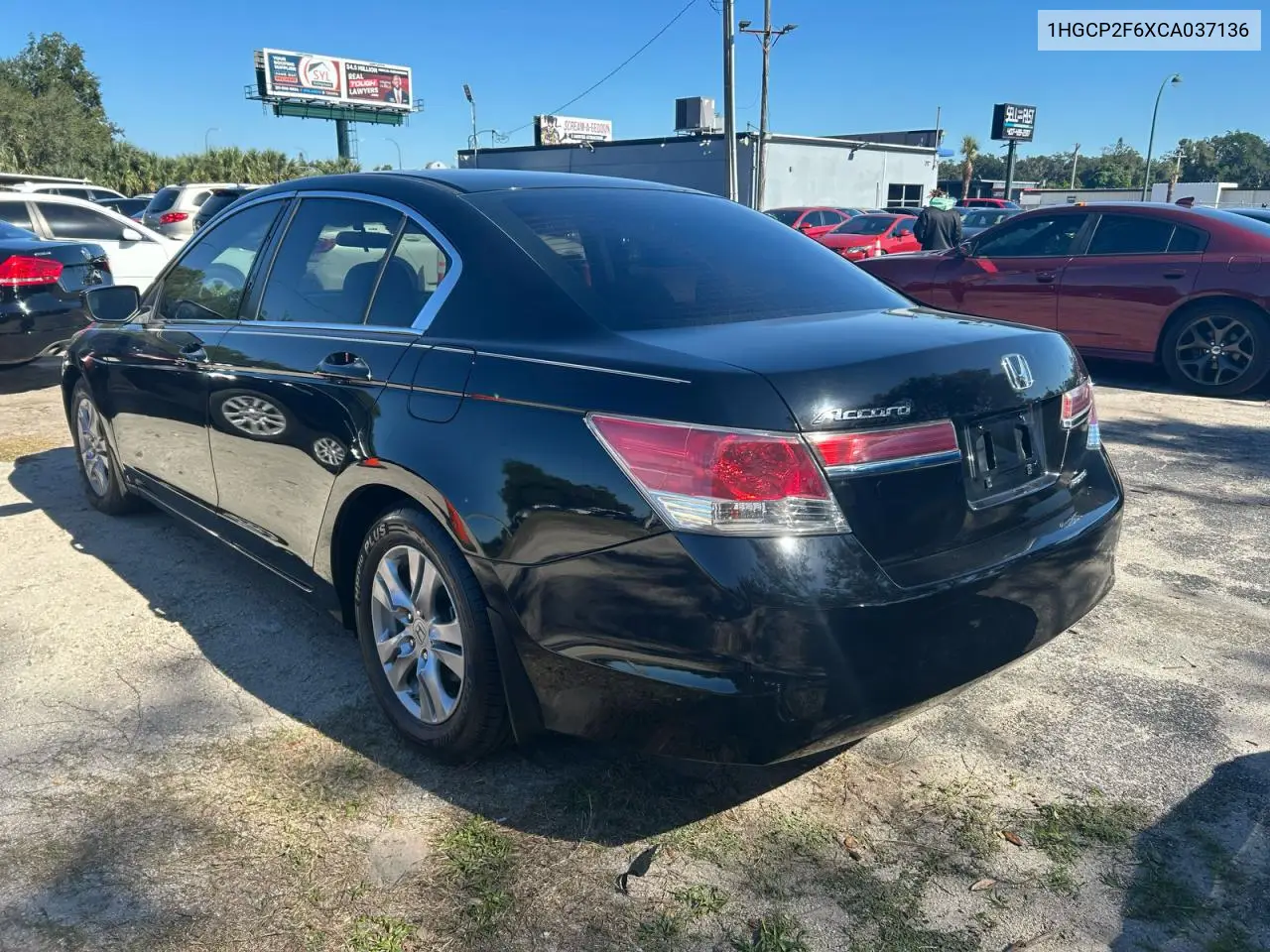 1HGCP2F6XCA037136 2012 Honda Accord Se