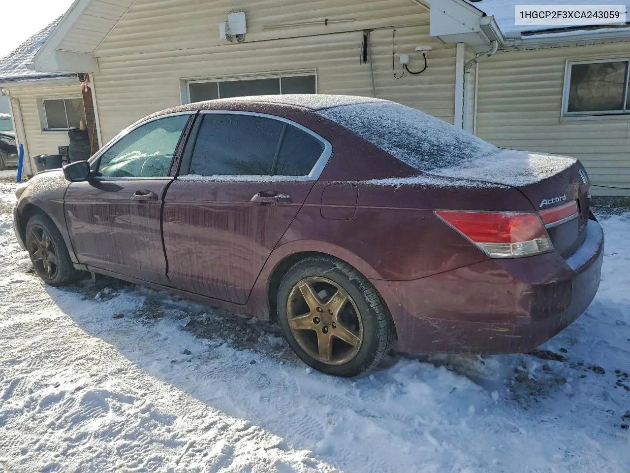 1HGCP2F3XCA243059 2012 Honda Accord Lx
