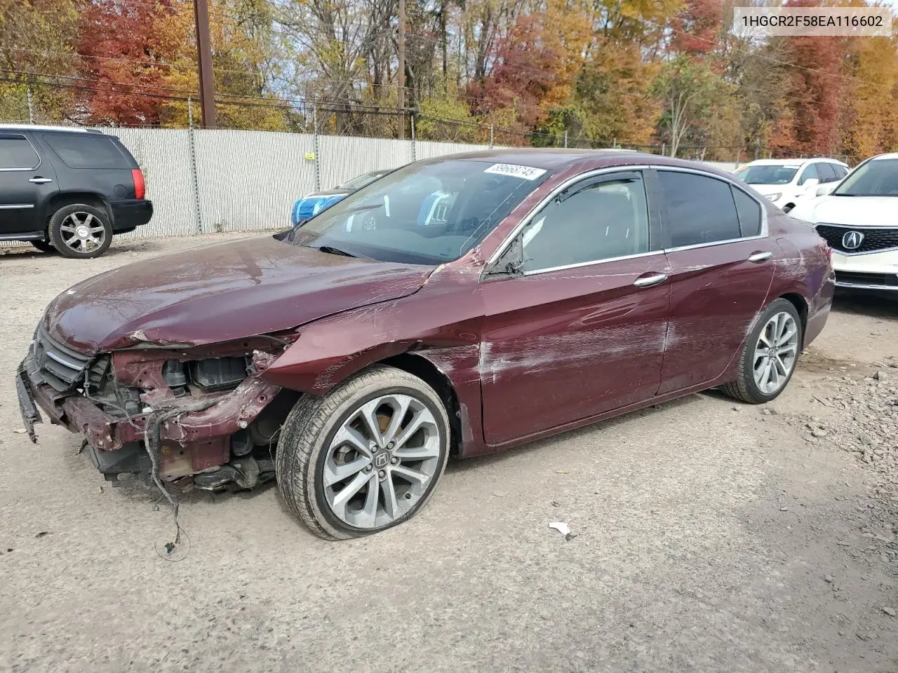 1HGCR2F58EA116602 2014 Honda Accord Sport